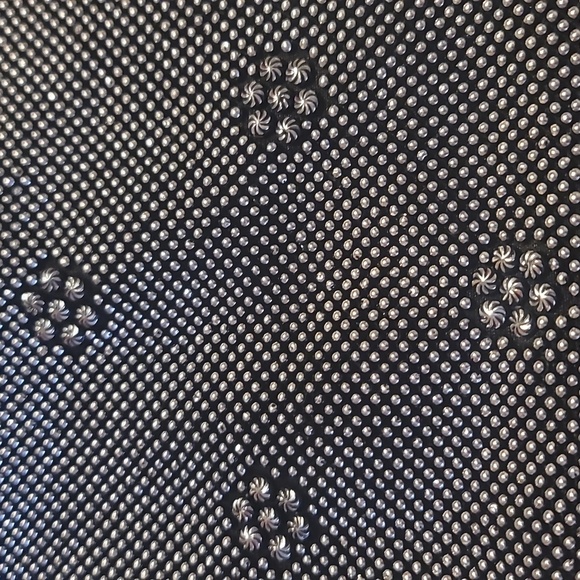 Vintage Elegant Black Silver Beaded clutch Handbag purse evening bag - Picture 2 of 5